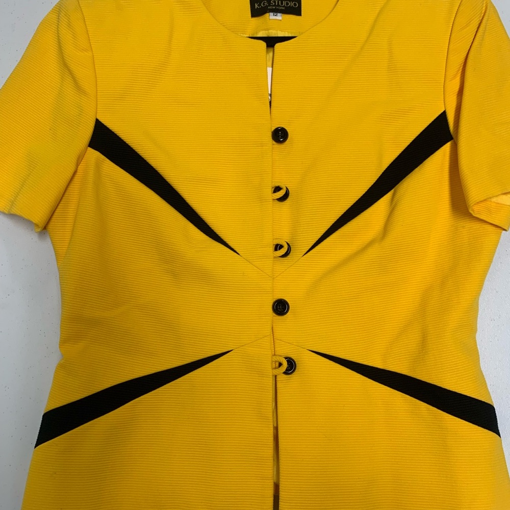 Yellow Blazer with Black Accents